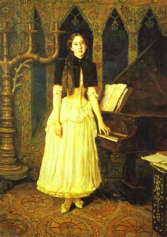 Wikioo.org - The Encyclopedia of Fine Arts - Painting, Artwork by Victor Vasnetsov - Portrait of Elena Prakhova