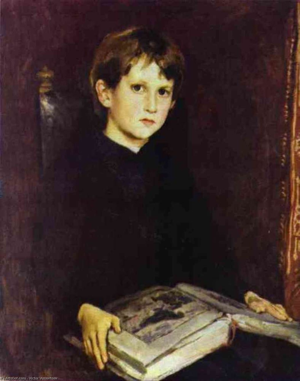 Wikioo.org – L'Encyclopédie des Beaux Arts - Peinture, Oeuvre de Victor Vasnetsov - Portrait de Michael Vasnetsov au  Fils de l Artiste