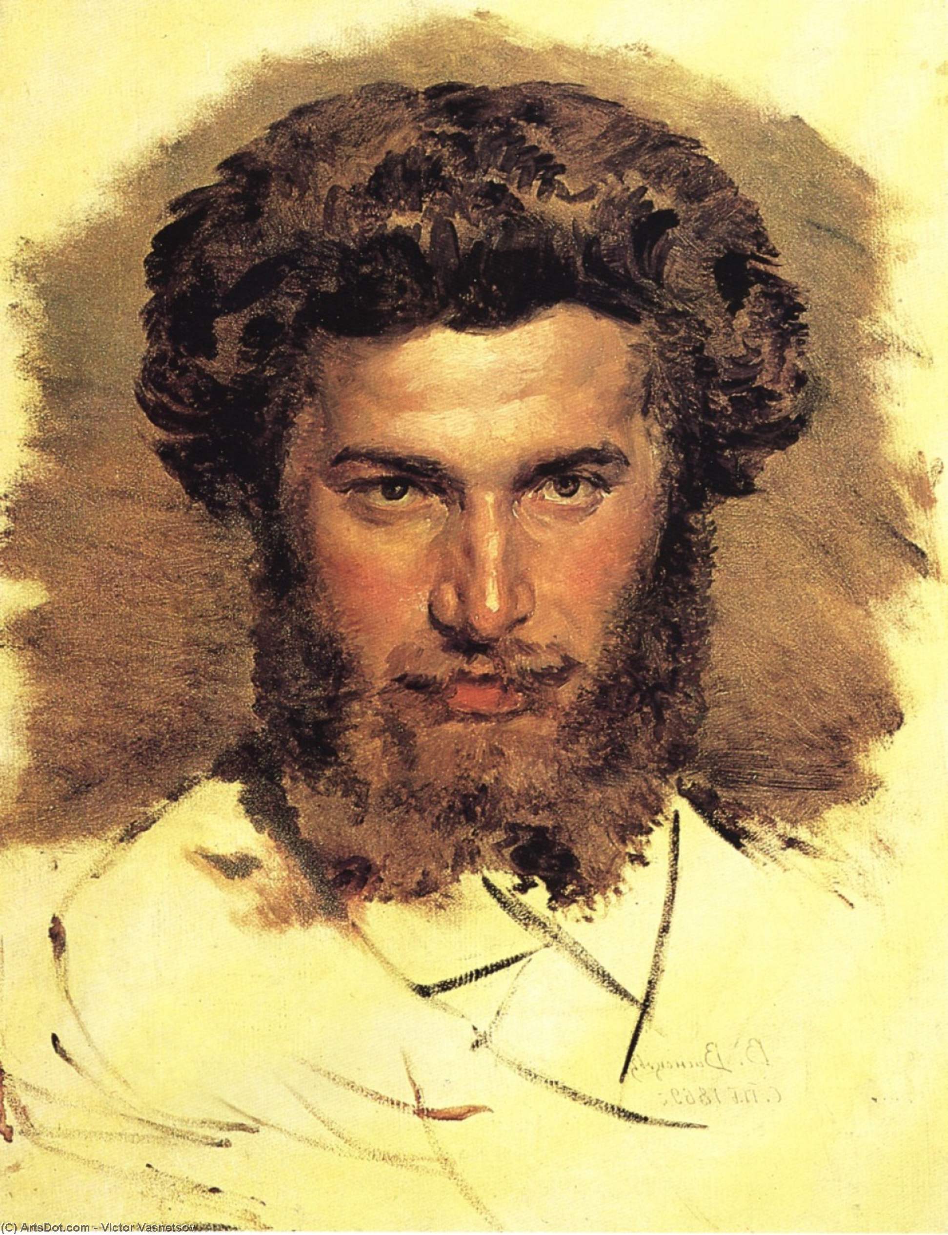 Wikioo.org – L'Encyclopédie des Beaux Arts - Peinture, Oeuvre de Victor Vasnetsov - Portrait de l artiste Arkhip Kuinji