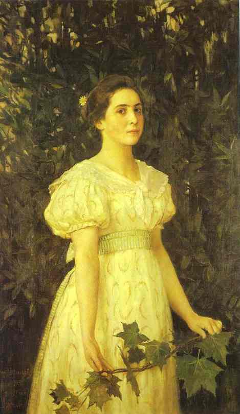 Wikioo.org - The Encyclopedia of Fine Arts - Painting, Artwork by Victor Vasnetsov - Portrait of Vera Mamontova