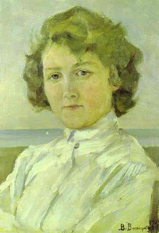 Wikioo.org - The Encyclopedia of Fine Arts - Painting, Artwork by Victor Vasnetsov - Portrait of Zinaida Sredina