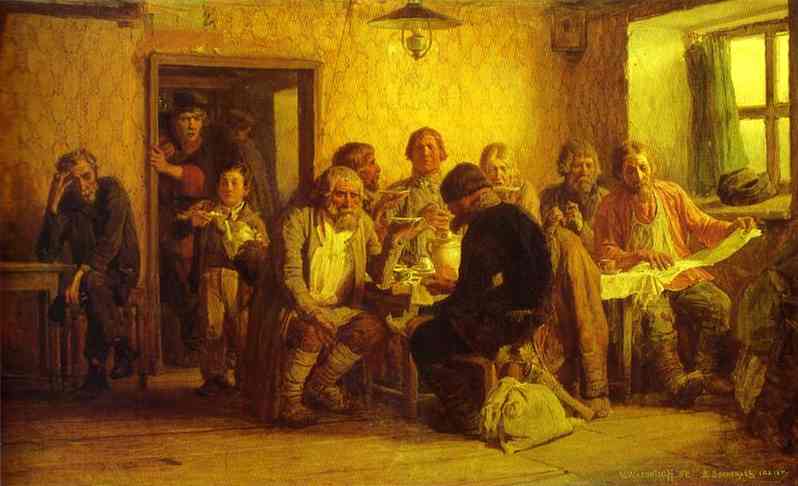 Wikioo.org - The Encyclopedia of Fine Arts - Painting, Artwork by Victor Vasnetsov - Tea-Drinking in a Tavern