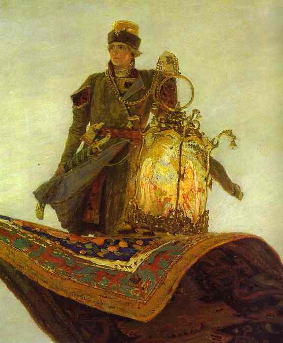 Wikioo.org - The Encyclopedia of Fine Arts - Painting, Artwork by Victor Vasnetsov - The Magic Carpet. Detail