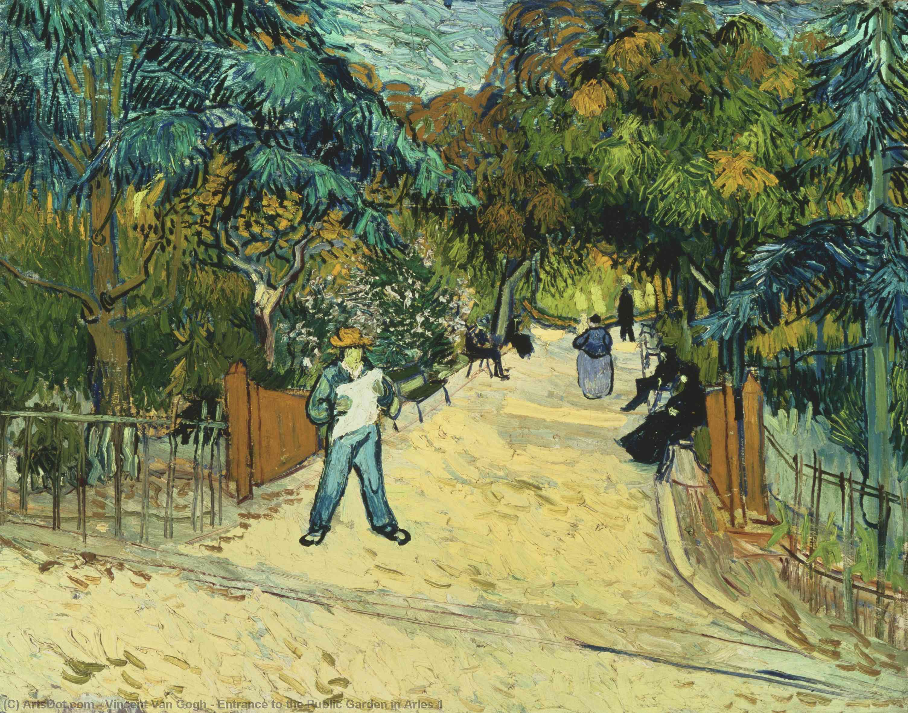 Wikioo.org - The Encyclopedia of Fine Arts - Painting, Artwork by Vincent Van Gogh - Entrance to the Public Garden in Arles 1