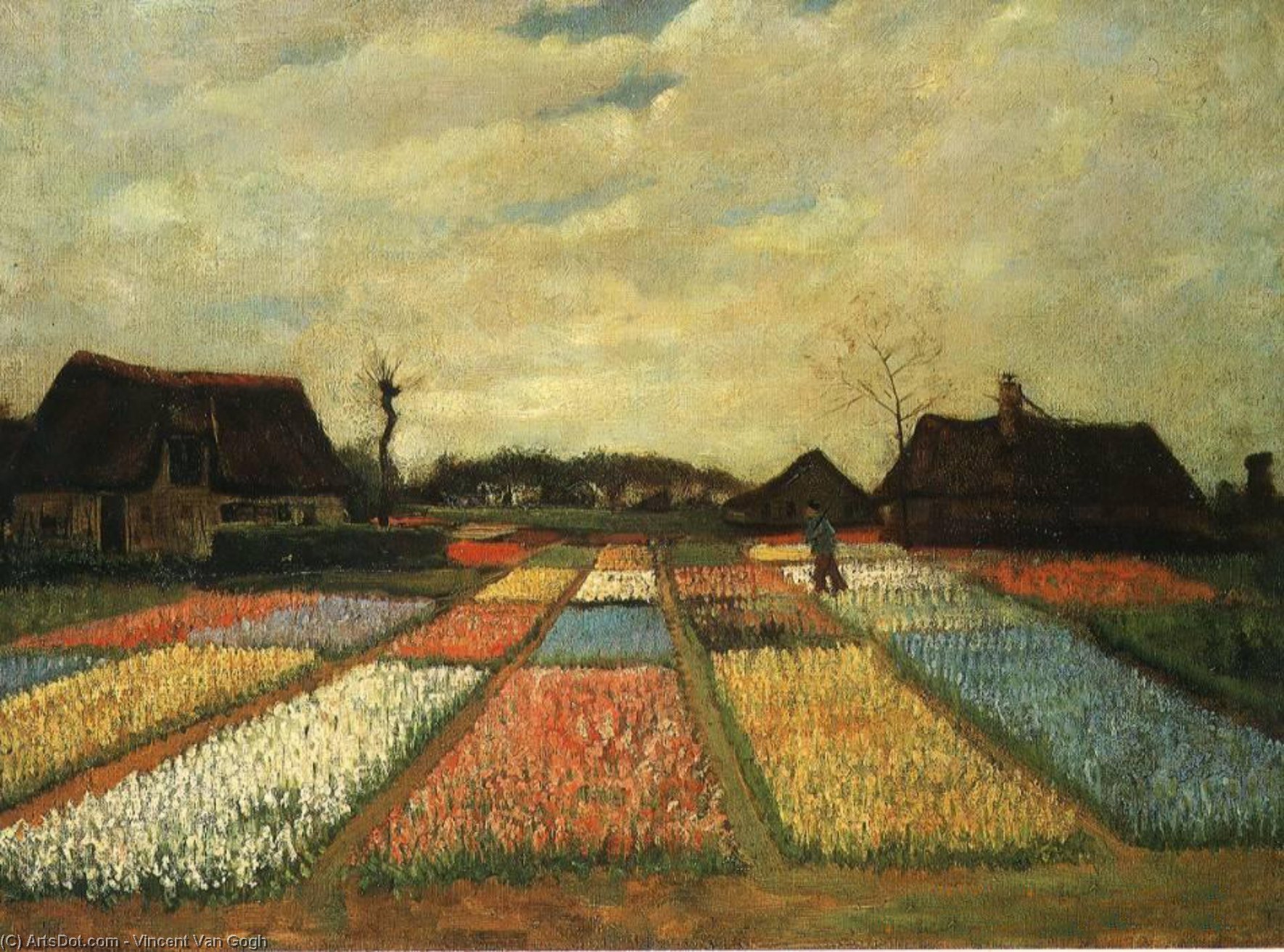WikiOO.org - אנציקלופדיה לאמנויות יפות - ציור, יצירות אמנות Vincent Van Gogh - Flower Beds in Holland [1883]