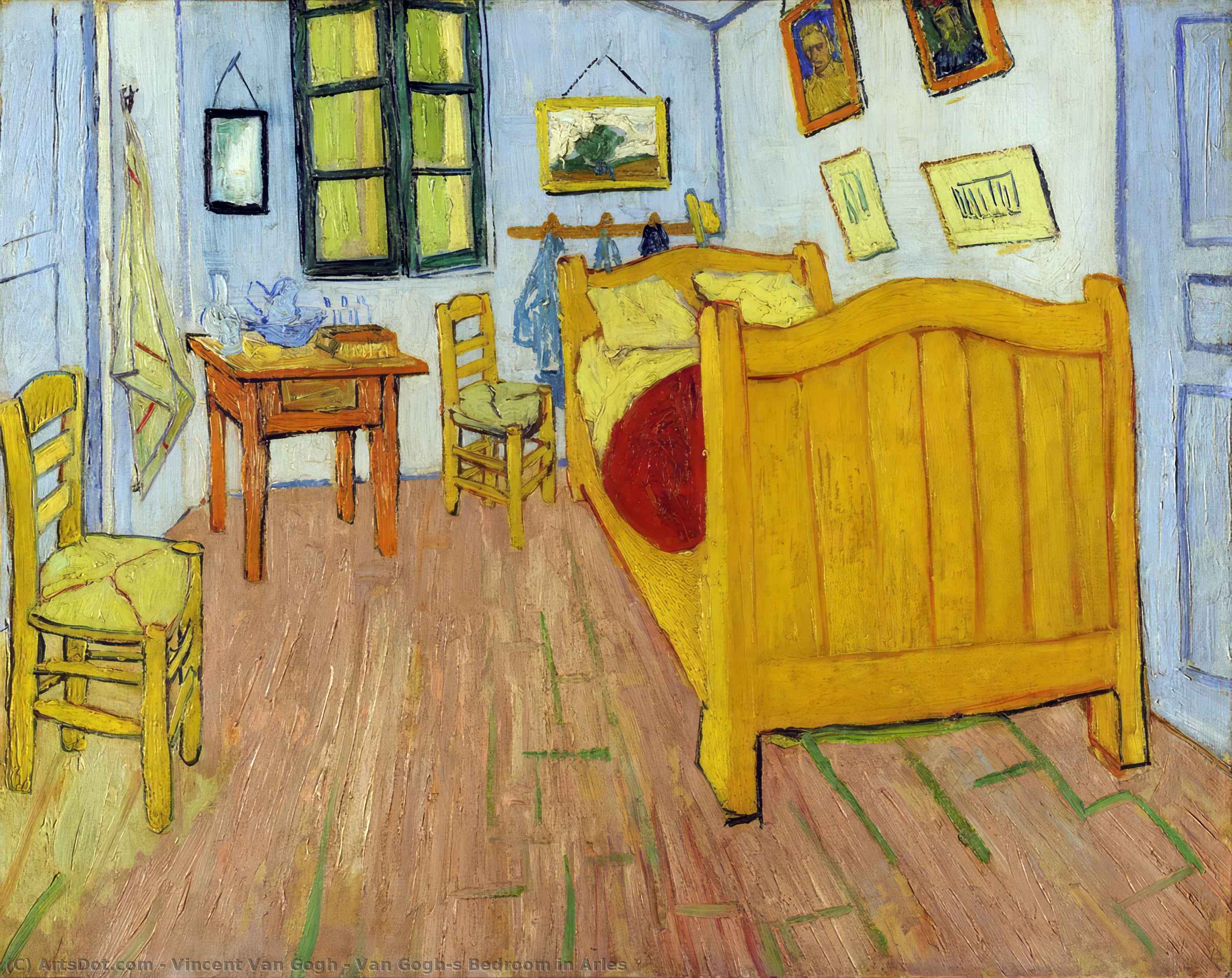 Wikioo.org - The Encyclopedia of Fine Arts - Painting, Artwork by Vincent Van Gogh - La chambre de Van Gogh a Arles (Van-Gogh