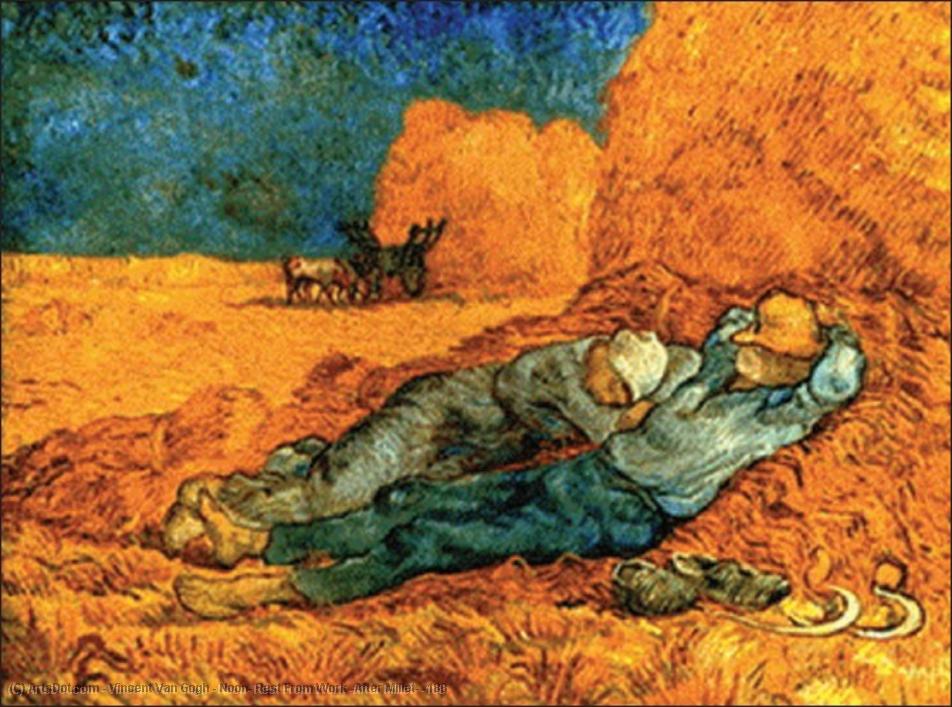 WikiOO.org - Encyclopedia of Fine Arts - Målning, konstverk Vincent Van Gogh - Noon, Rest From Work (After Millet) [188