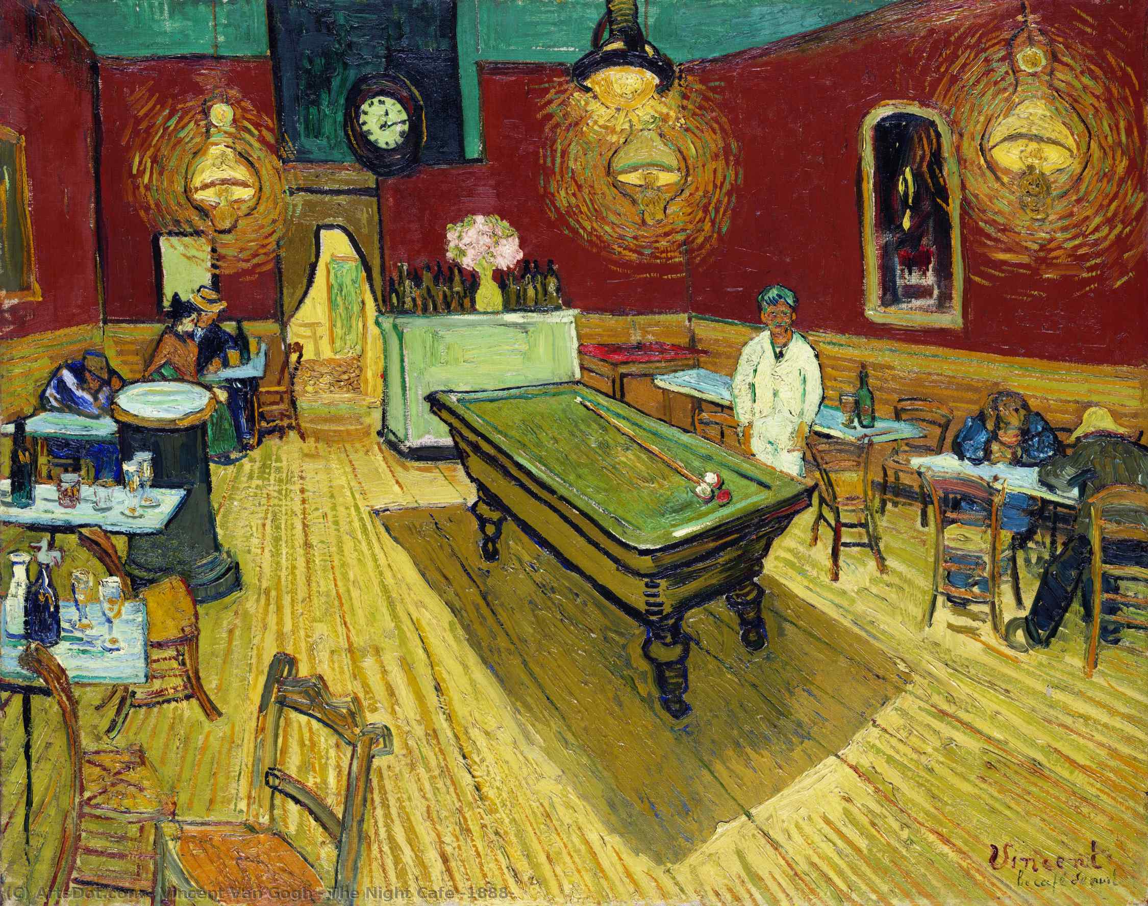 WikiOO.org – 美術百科全書 - 繪畫，作品 Vincent Van Gogh -  的  夜  咖啡馆