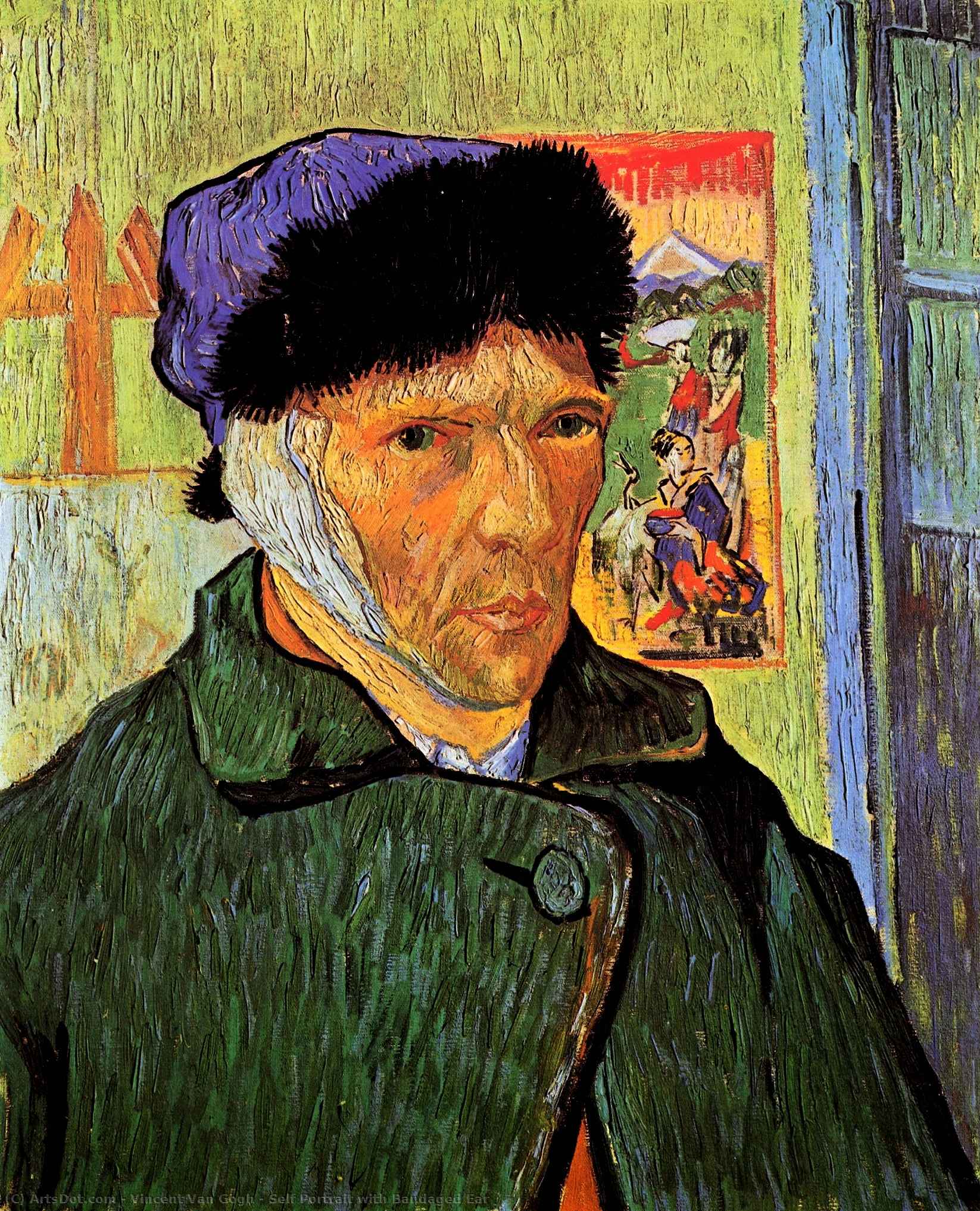 Wikioo.org - The Encyclopedia of Fine Arts - Painting, Artwork by Vincent Van Gogh - Self Portrait with Bandaged Ear