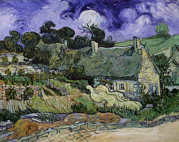 WikiOO.org - Enciclopedia of Fine Arts - Pictura, lucrări de artă Vincent Van Gogh - Thatched Cottages at Cordeville
