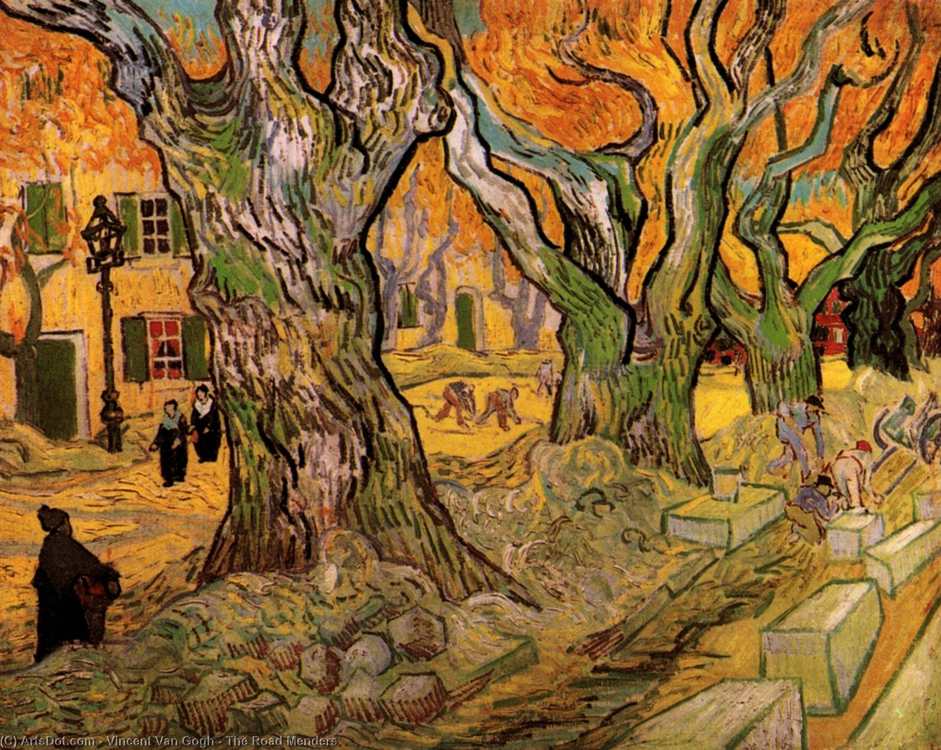 WikiOO.org - Εγκυκλοπαίδεια Καλών Τεχνών - Ζωγραφική, έργα τέχνης Vincent Van Gogh - The Road Menders