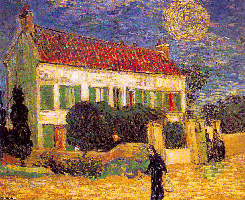 Wikioo.org - The Encyclopedia of Fine Arts - Painting, Artwork by Vincent Van Gogh - White House at Night
