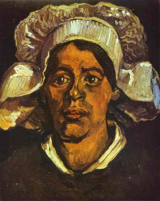 WikiOO.org - Enciclopédia das Belas Artes - Pintura, Arte por Vincent Van Gogh - A Peasant Woman in White Cap