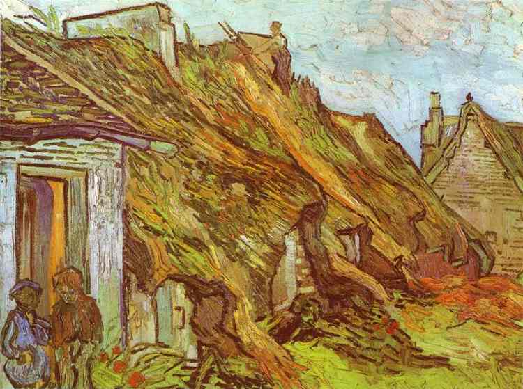 WikiOO.org - Encyclopedia of Fine Arts - Maleri, Artwork Vincent Van Gogh - Cottages at Chaponval. Auvers-sur-Oise