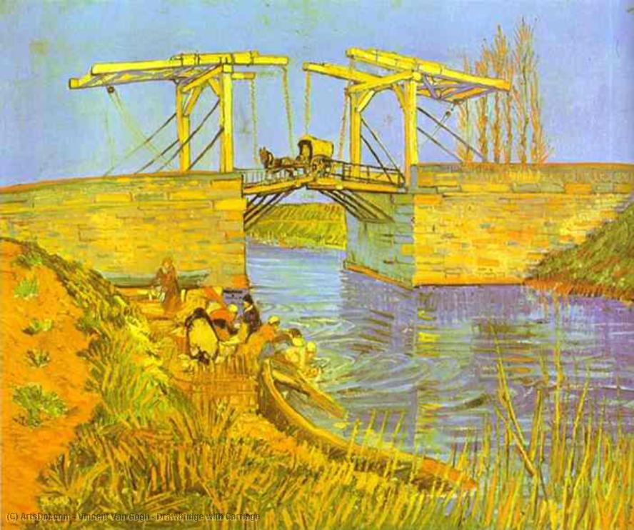 WikiOO.org - Encyclopedia of Fine Arts - Maľba, Artwork Vincent Van Gogh - Drawbridge with Carriage