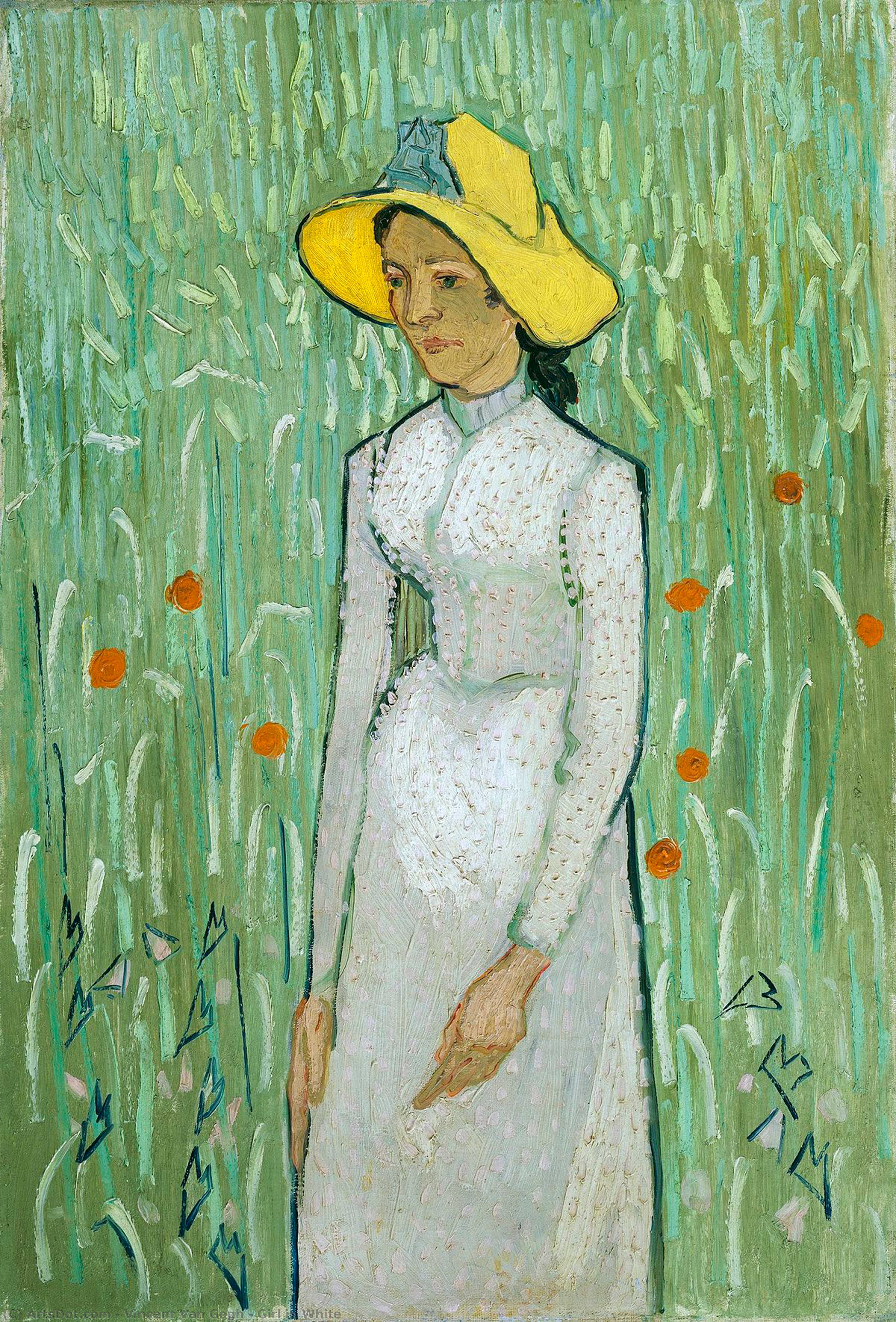 Wikioo.org - Die Enzyklopädie bildender Kunst - Malerei, Kunstwerk von Vincent Van Gogh - mädchen in weiß