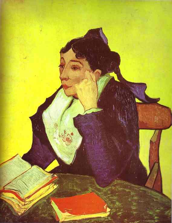 Wikioo.org - The Encyclopedia of Fine Arts - Painting, Artwork by Vincent Van Gogh - L'Arlésienne Madame Ginoux with Books