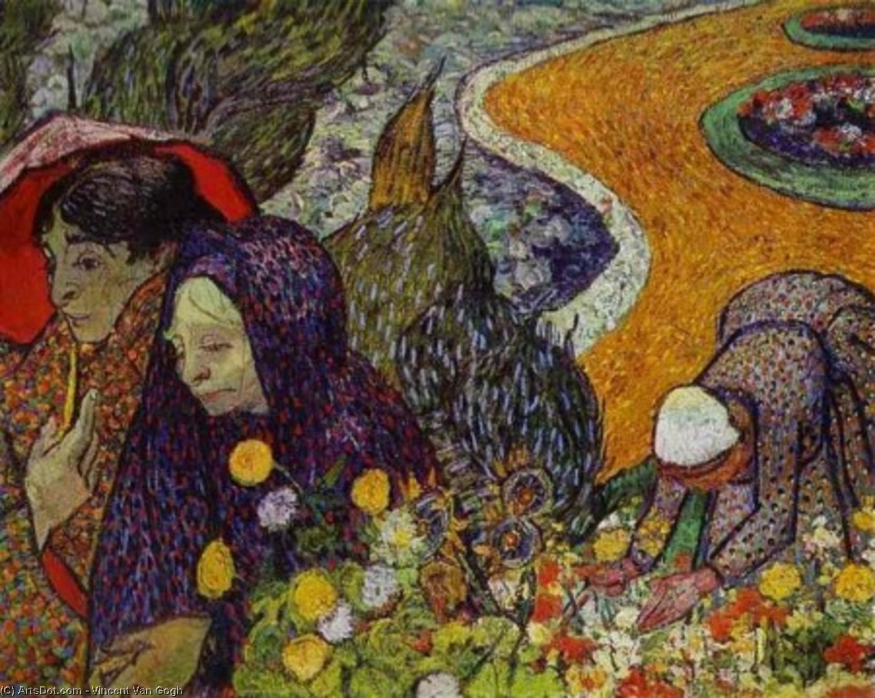 WikiOO.org - Енциклопедія образотворчого мистецтва - Живопис, Картини
 Vincent Van Gogh - Ladies of Arles (Reminiscence of the Garden at Etten)