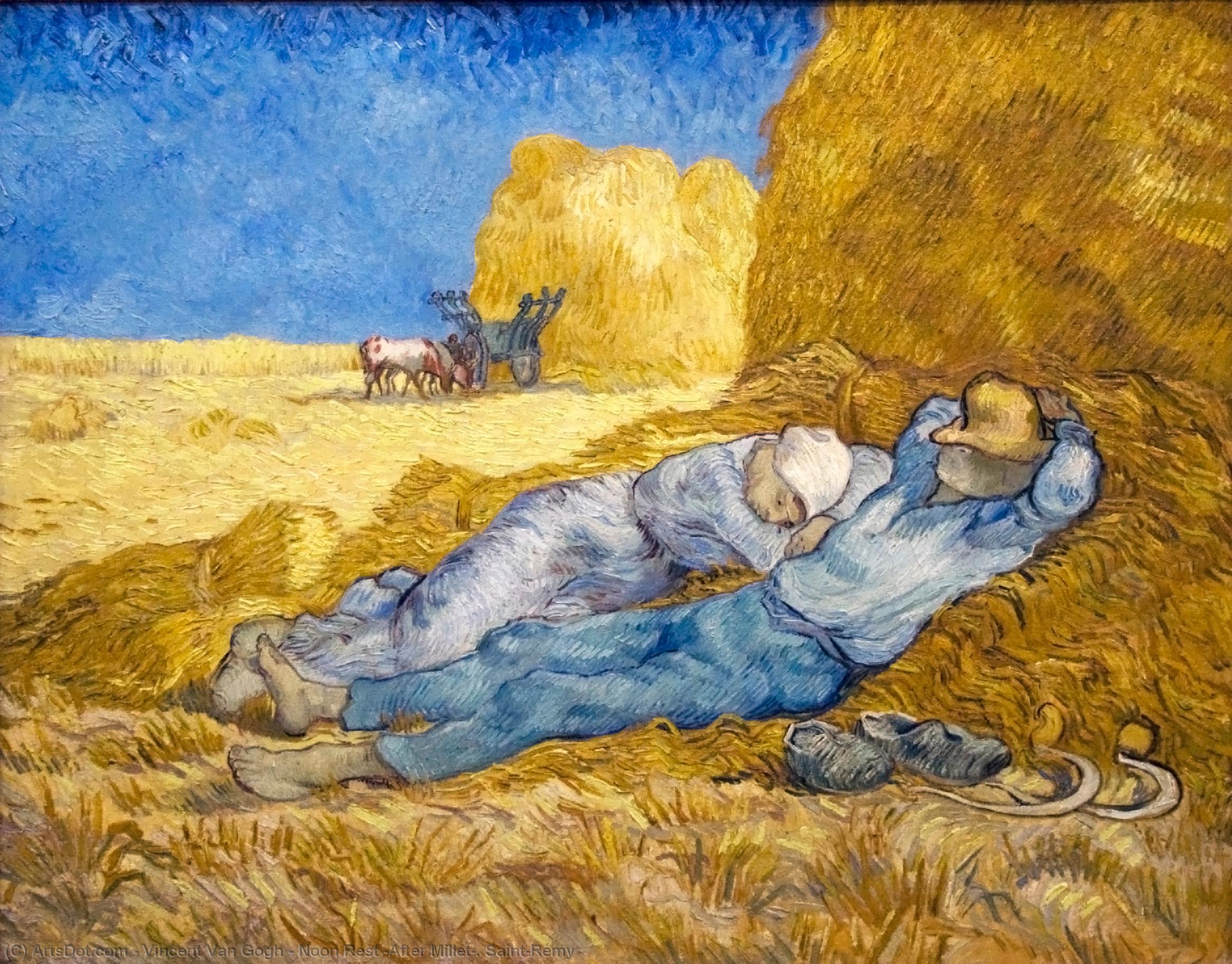 WikiOO.org - Encyclopedia of Fine Arts - Festés, Grafika Vincent Van Gogh - Noon Rest (After Millet). Saint-Rémy
