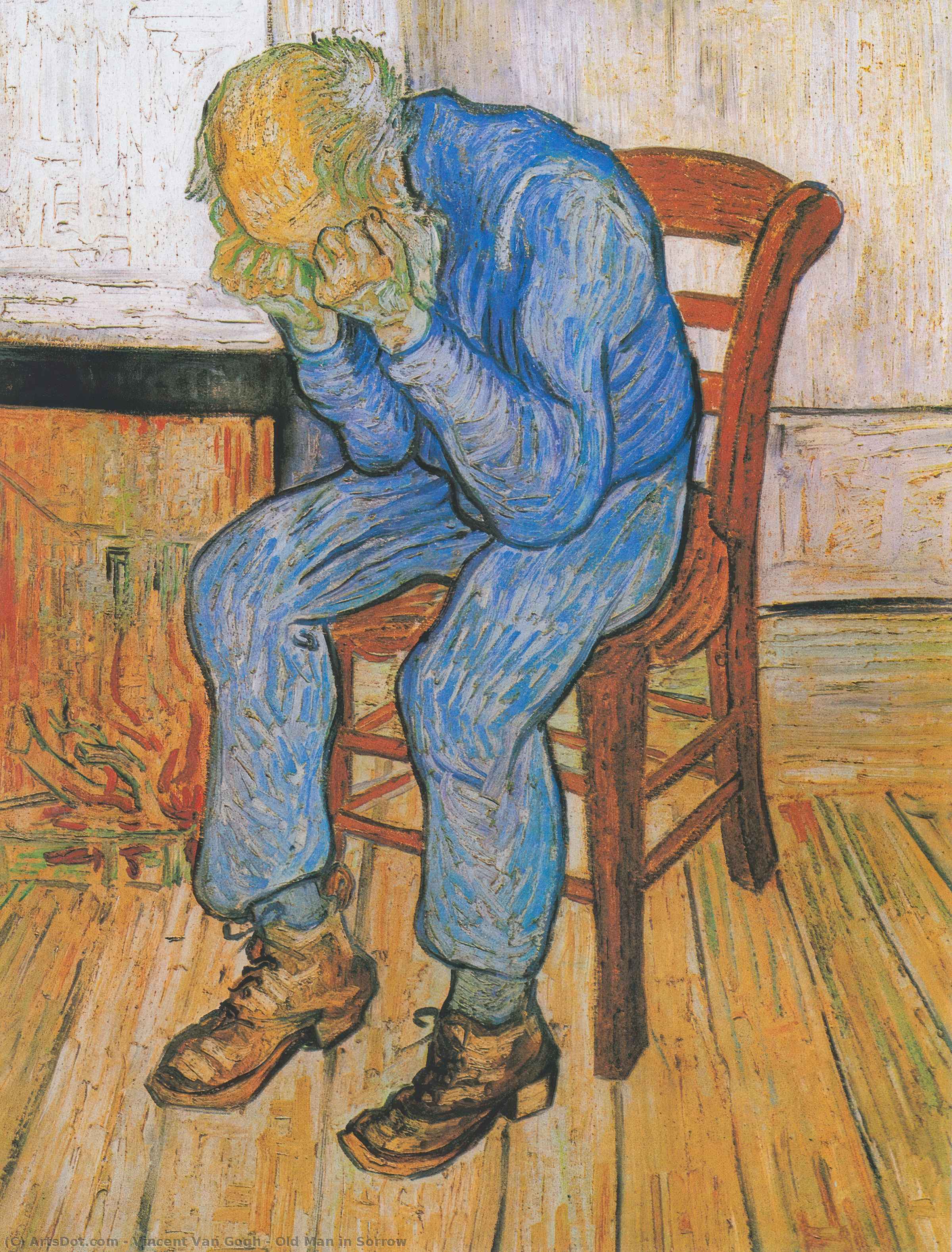 Wikoo.org - موسوعة الفنون الجميلة - اللوحة، العمل الفني Vincent Van Gogh - Old Man in Sorrow