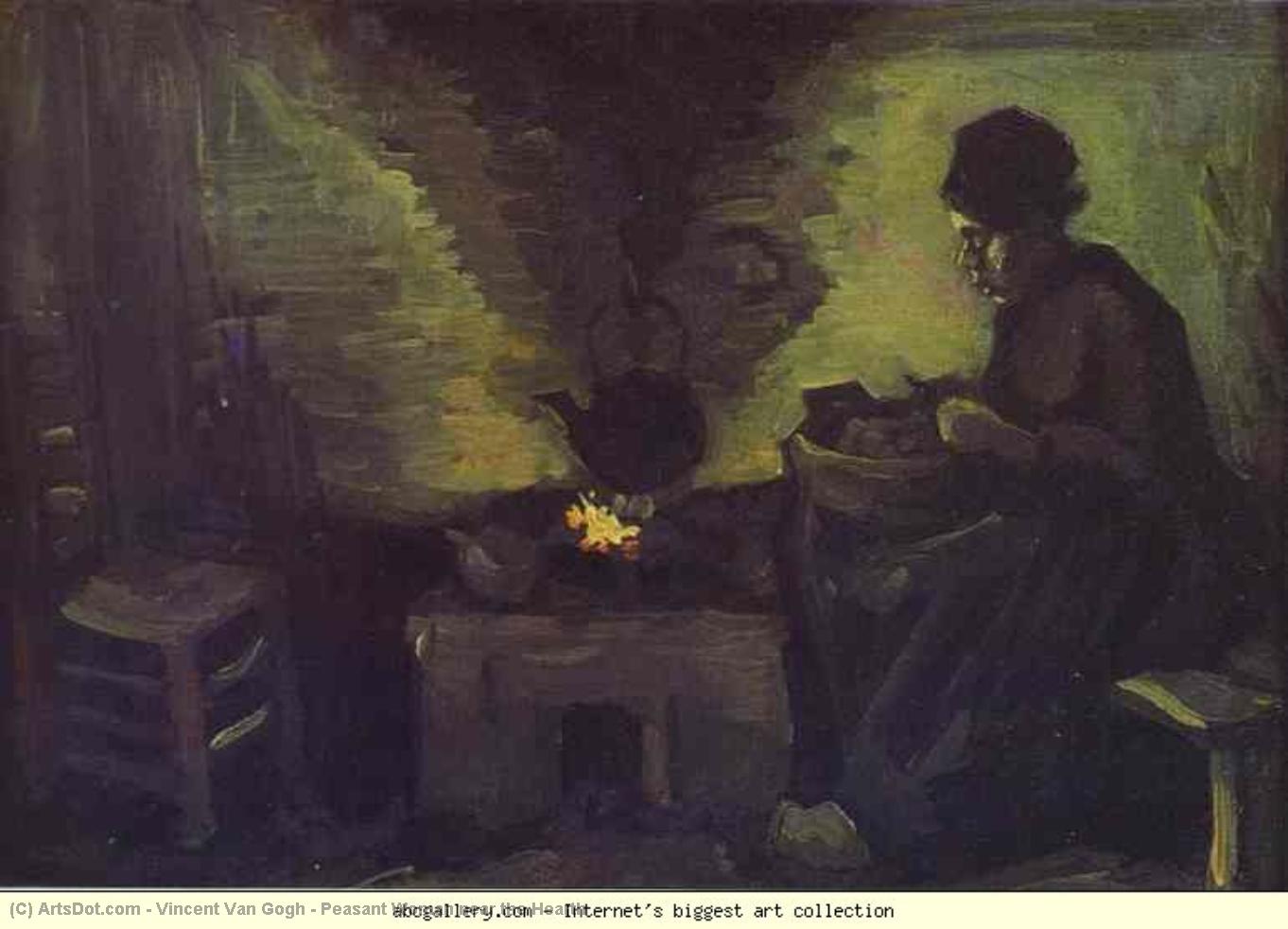 Wikioo.org - Die Enzyklopädie bildender Kunst - Malerei, Kunstwerk von Vincent Van Gogh - bauernfrau nahe  der  Feuerstelle