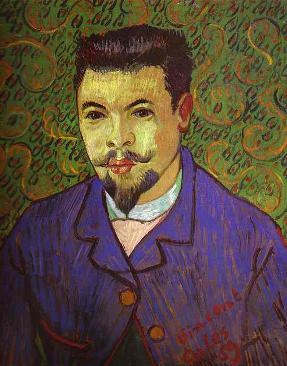 Wikoo.org - موسوعة الفنون الجميلة - اللوحة، العمل الفني Vincent Van Gogh - Portrait of Doctor Rey