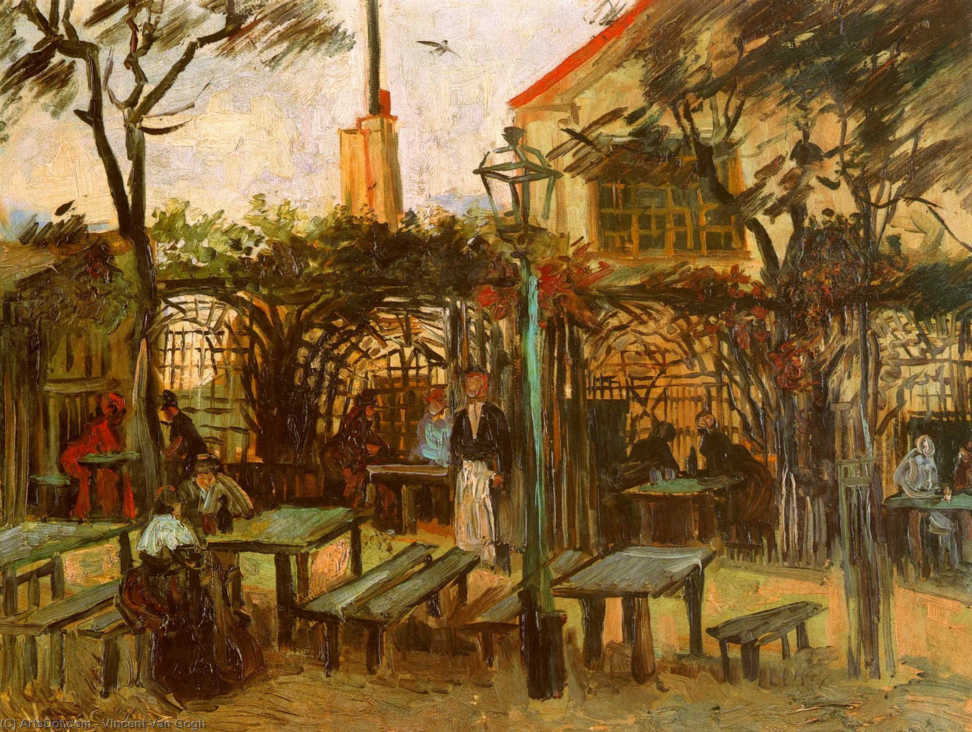 WikiOO.org – 美術百科全書 - 繪畫，作品 Vincent Van Gogh - 咖啡厅的La Guinguuette的露台