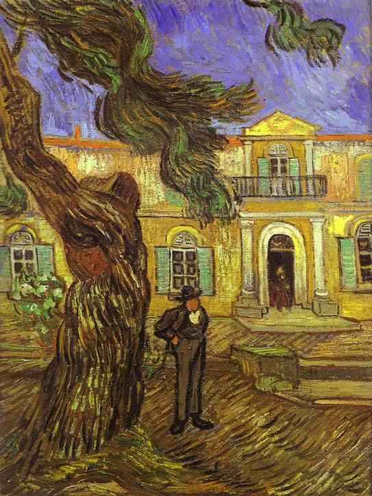 Wikioo.org - The Encyclopedia of Fine Arts - Painting, Artwork by Vincent Van Gogh - Tree and Man (in front of the Asylum of Saint-Paul, St. Rémy)