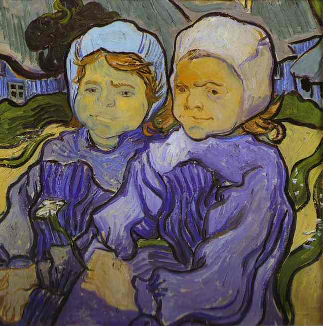 Wikoo.org - موسوعة الفنون الجميلة - اللوحة، العمل الفني Vincent Van Gogh - Two Little Girls