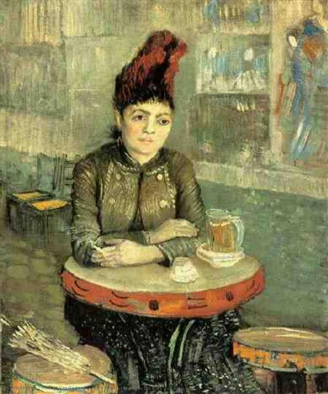 Wikioo.org – La Enciclopedia de las Bellas Artes - Pintura, Obras de arte de Vincent Van Gogh - Agostina Segatori sienta en el café du Tambourin