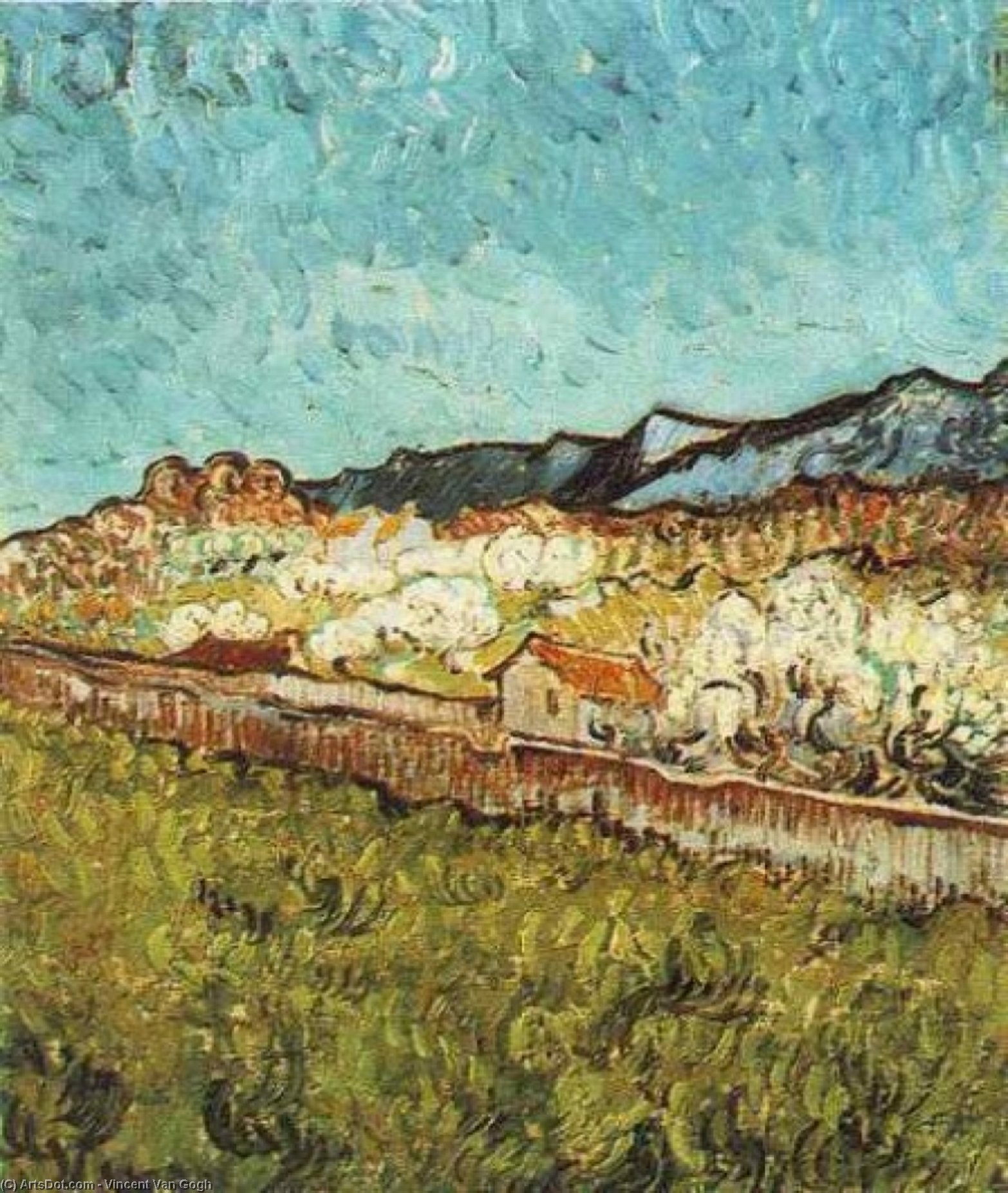 Wikioo.org - The Encyclopedia of Fine Arts - Painting, Artwork by Vincent Van Gogh - At the Foot of the Mountains
