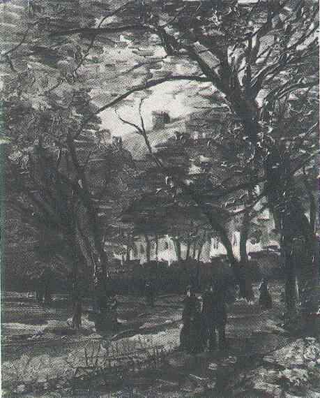 WikiOO.org - دایره المعارف هنرهای زیبا - نقاشی، آثار هنری Vincent Van Gogh - Bois de Boulogne with People Walking, The 2