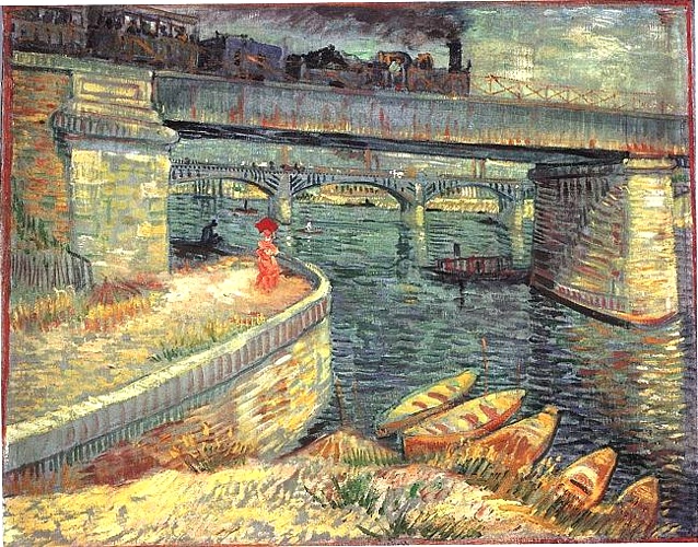 Wikioo.org - The Encyclopedia of Fine Arts - Painting, Artwork by Vincent Van Gogh - Bridges across the Seine at Asnieres