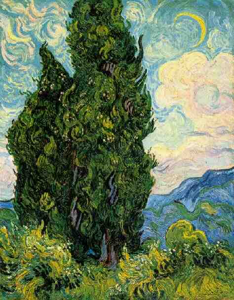 WikiOO.org - دایره المعارف هنرهای زیبا - نقاشی، آثار هنری Vincent Van Gogh - Cypresses