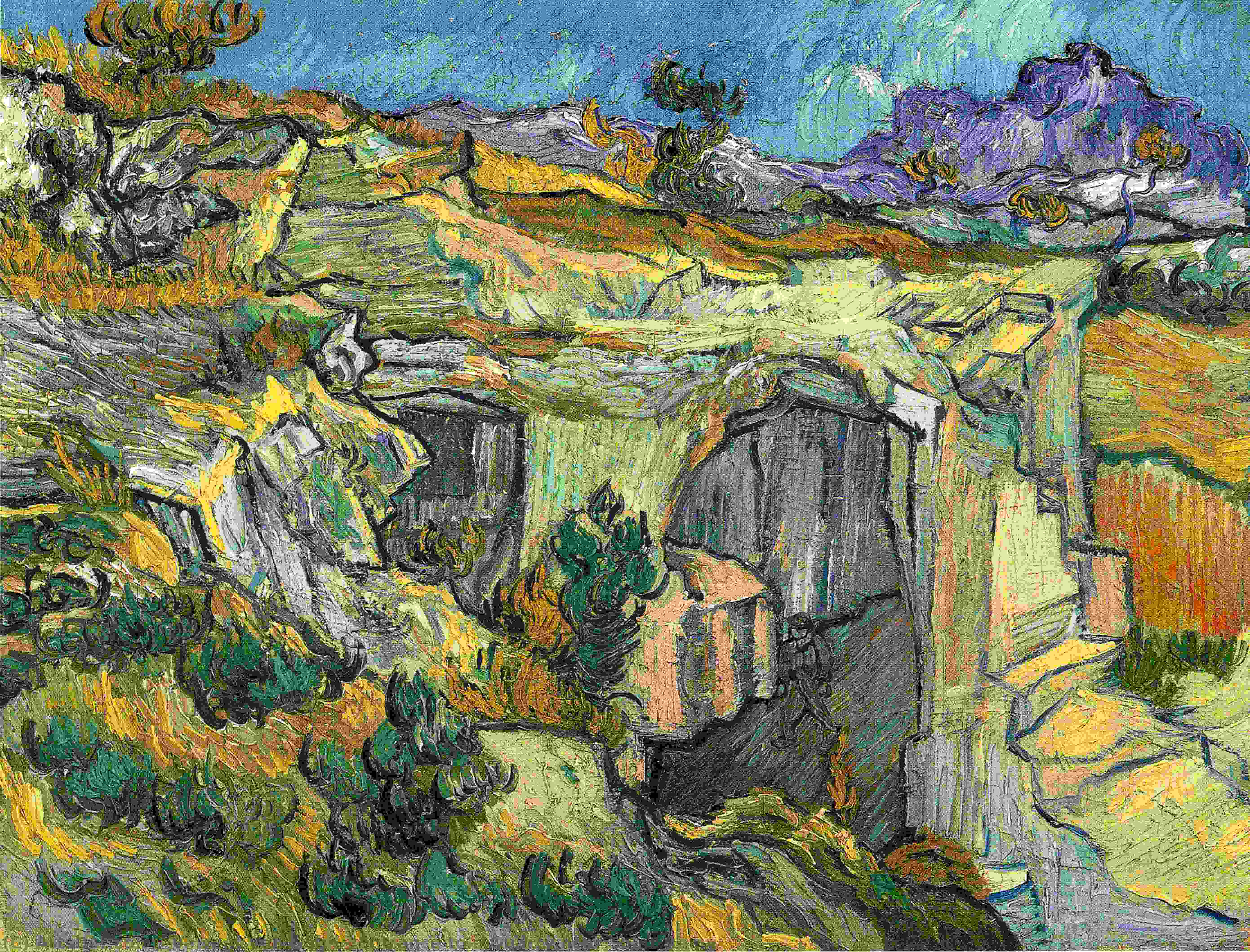 Wikioo.org - สารานุกรมวิจิตรศิลป์ - จิตรกรรม Vincent Van Gogh - Entrance to a Quarry near Saint-Remy