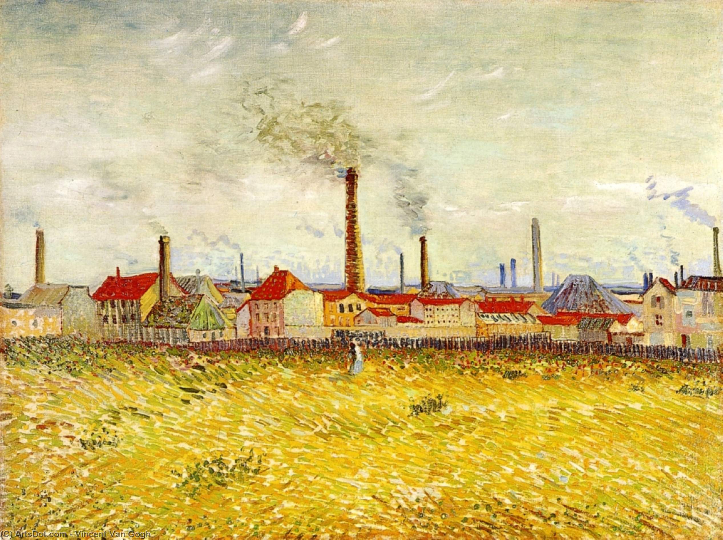 Wikioo.org - The Encyclopedia of Fine Arts - Painting, Artwork by Vincent Van Gogh - Factories at Asnieres, Seen from the Quai de Clichy