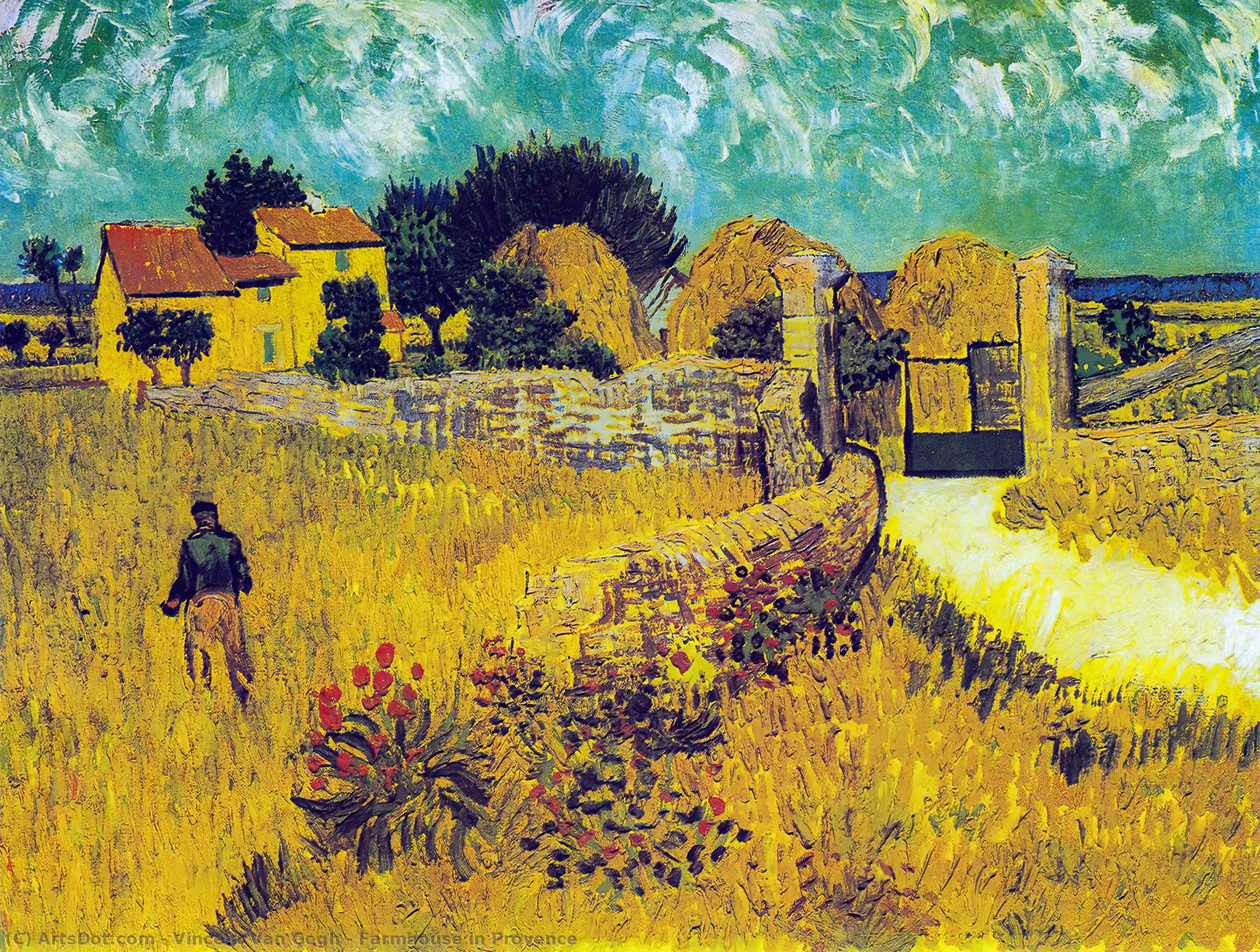 Wikioo.org - สารานุกรมวิจิตรศิลป์ - จิตรกรรม Vincent Van Gogh - Farmhouse in Provence