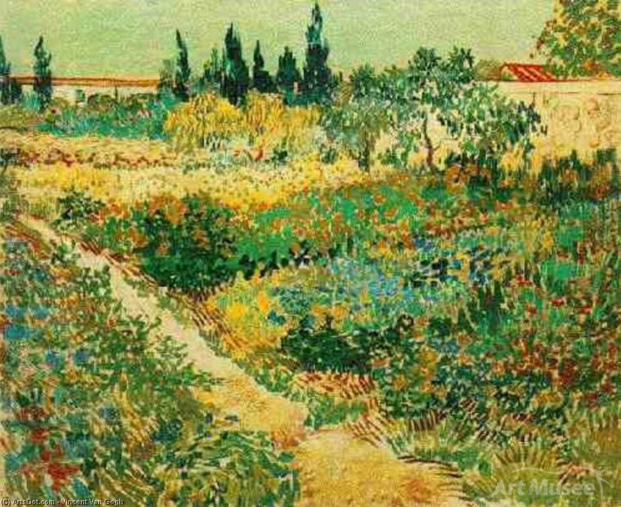 Wikioo.org - The Encyclopedia of Fine Arts - Painting, Artwork by Vincent Van Gogh - Flowering Garden with Path