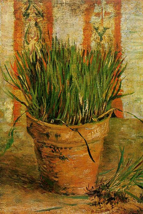 WikiOO.org - 백과 사전 - 회화, 삽화 Vincent Van Gogh - Flowerpot with Chives