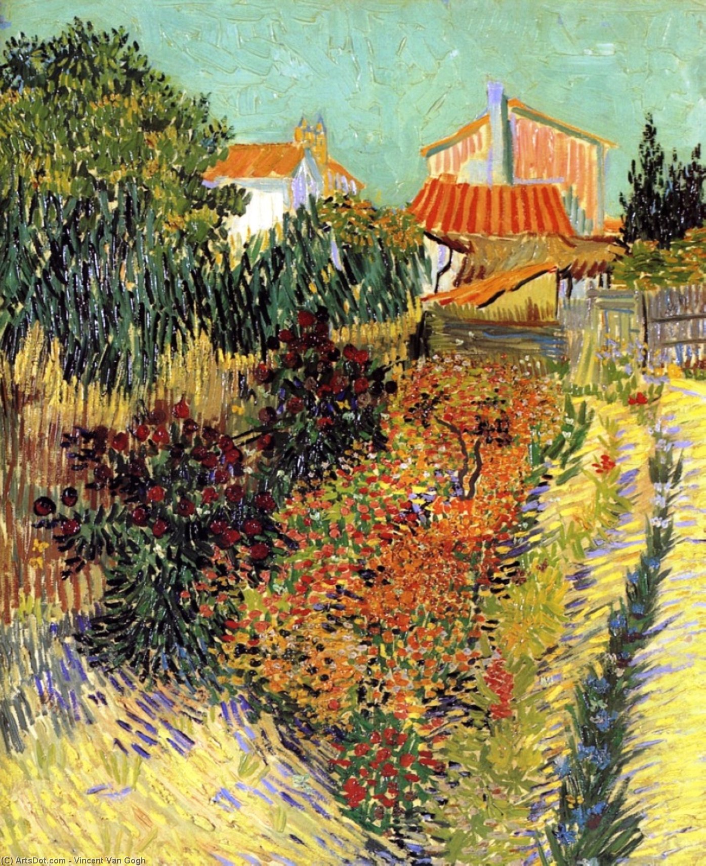 Wikioo.org - The Encyclopedia of Fine Arts - Painting, Artwork by Vincent Van Gogh - Garden Behind a House