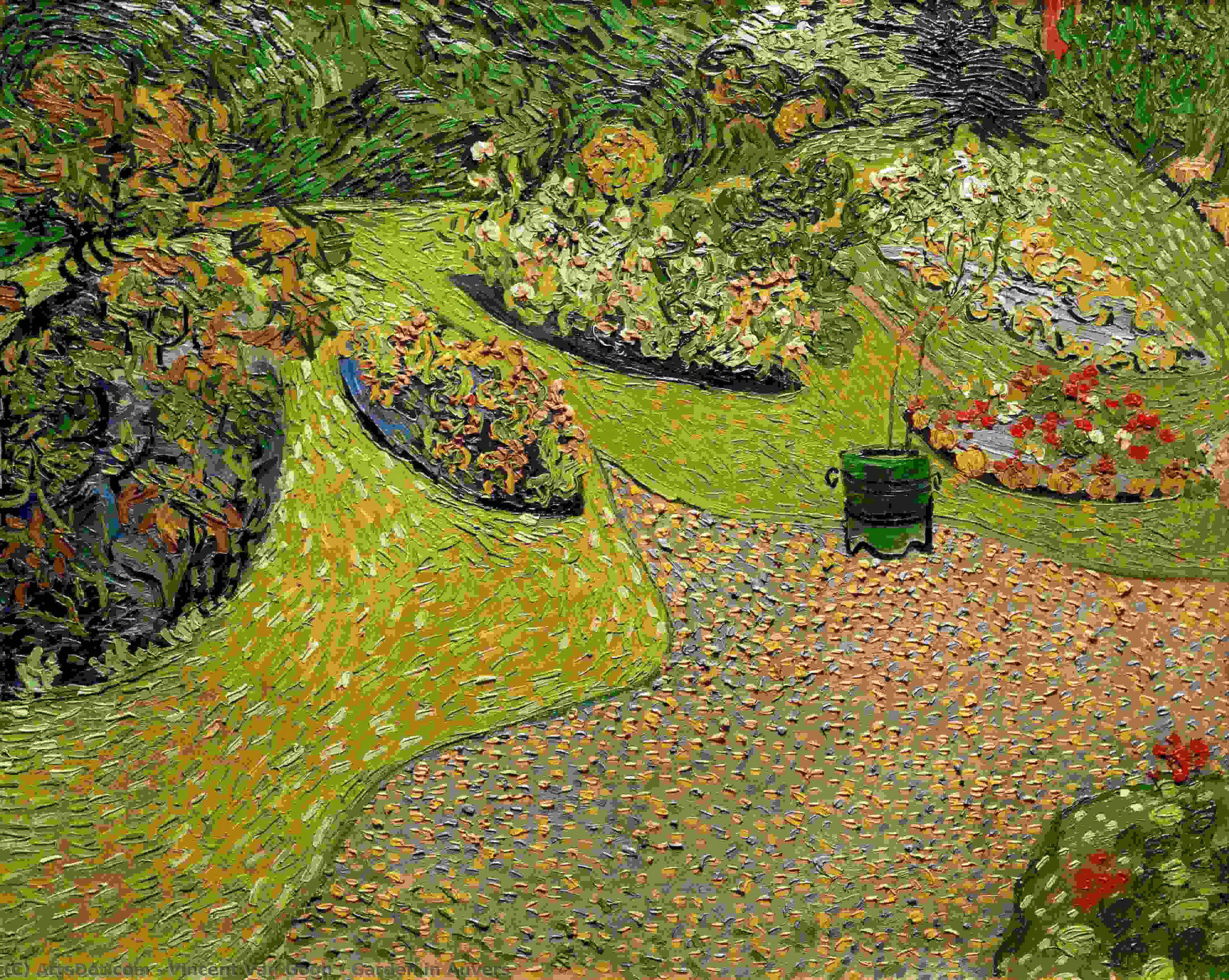 Wikoo.org - موسوعة الفنون الجميلة - اللوحة، العمل الفني Vincent Van Gogh - Garden in Auvers