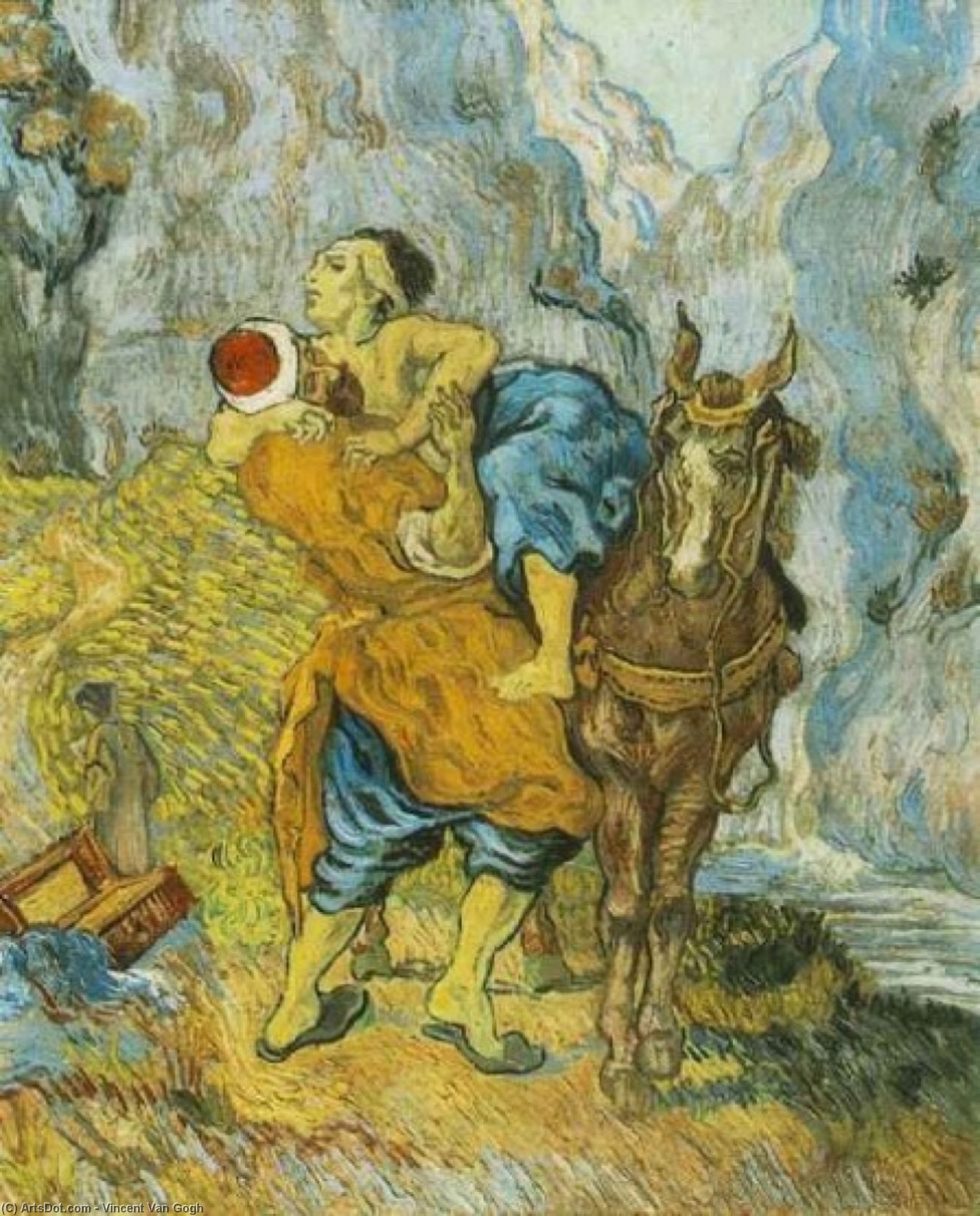 WikiOO.org - Encyclopedia of Fine Arts - Maalaus, taideteos Vincent Van Gogh - Good Samaritan after Delacroix The