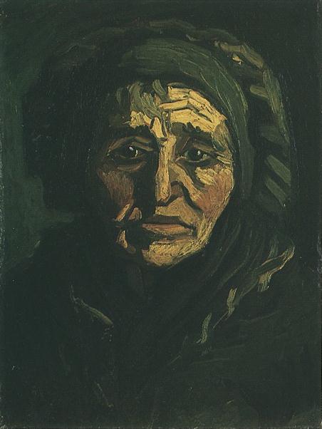 Wikioo.org - The Encyclopedia of Fine Arts - Painting, Artwork by Vincent Van Gogh - Head of a Peasant Woman with Greenish Lace Cap