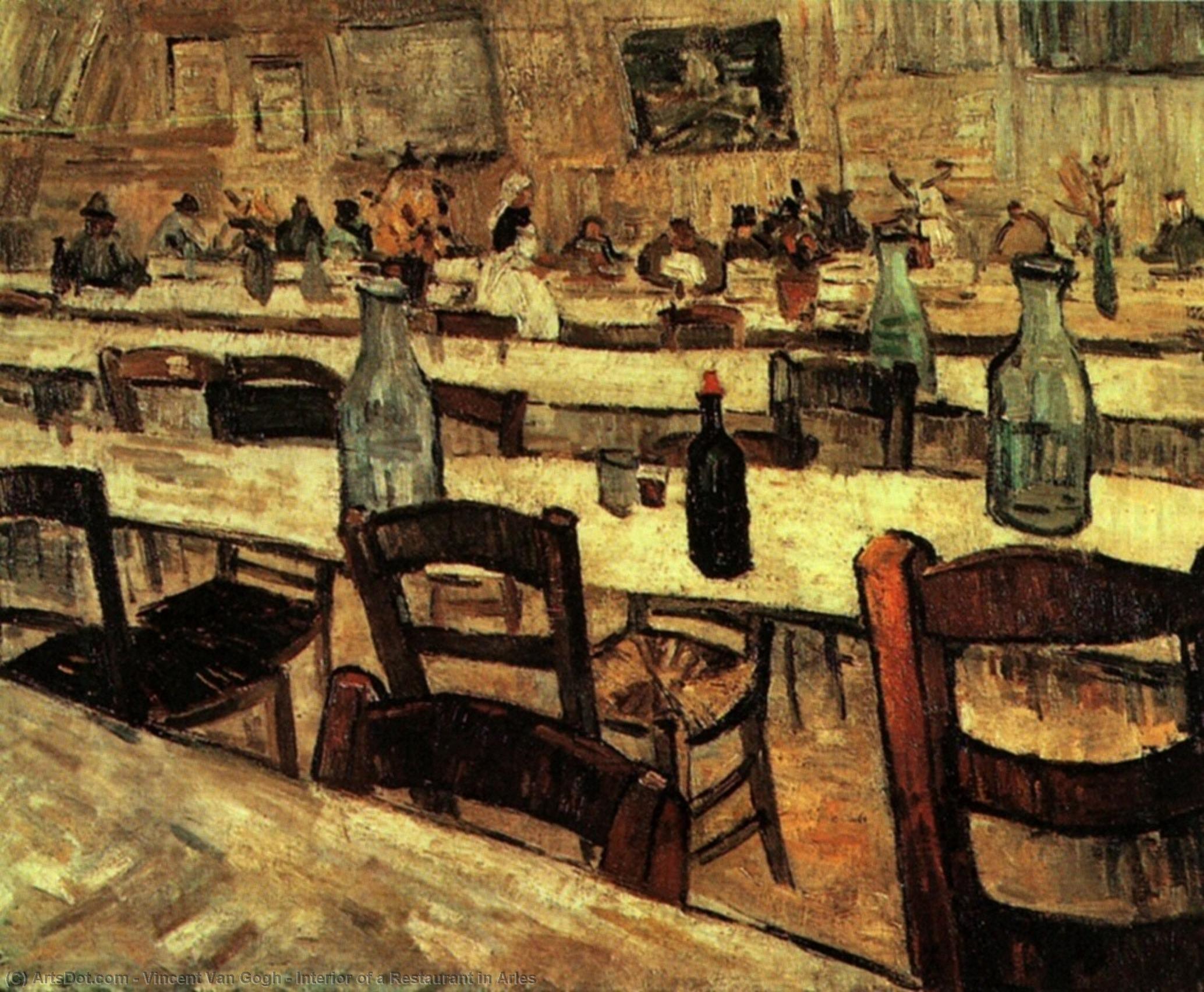 Wikioo.org – L'Enciclopedia delle Belle Arti - Pittura, Opere di Vincent Van Gogh - interni di un ristorante in arles