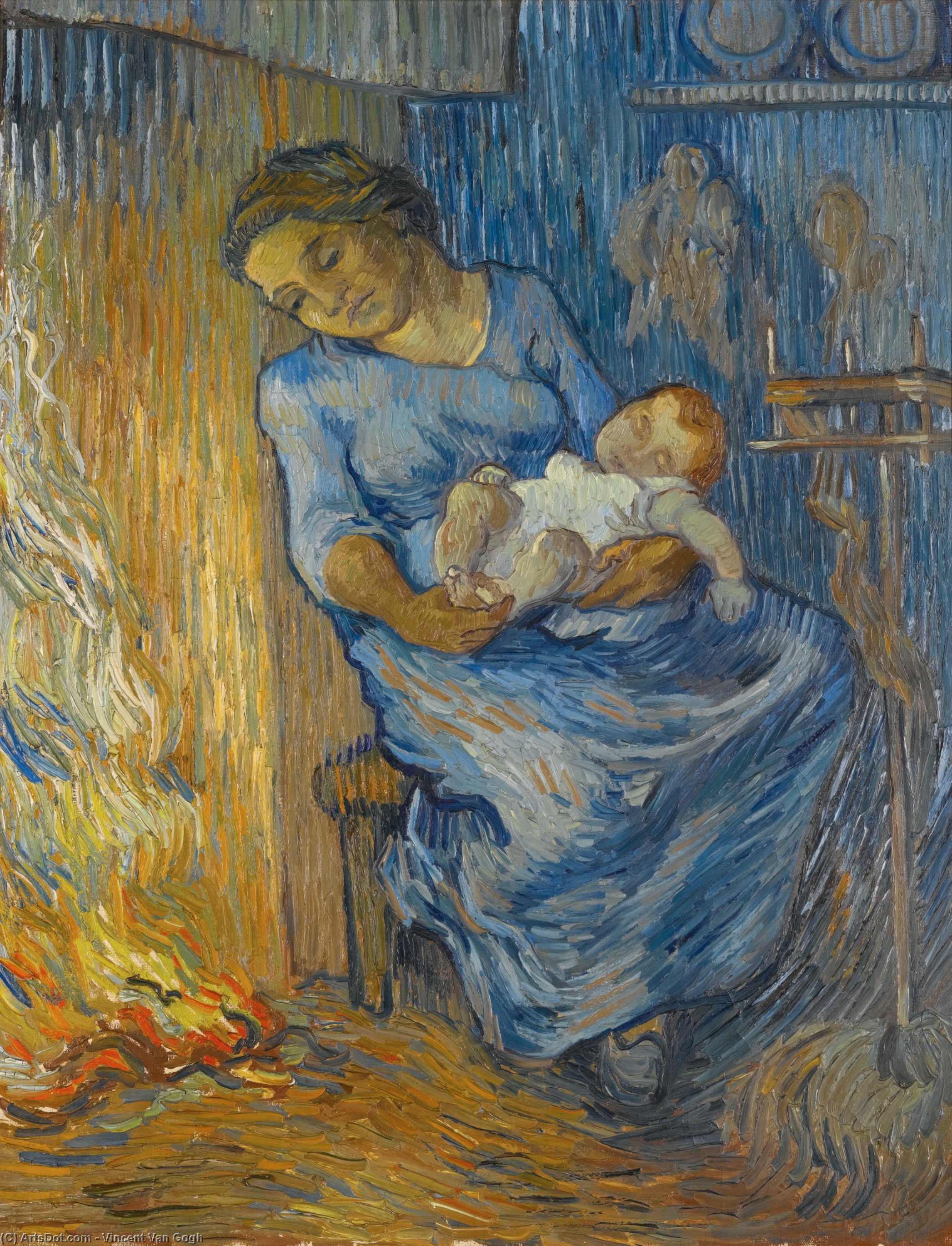 WikiOO.org - אנציקלופדיה לאמנויות יפות - ציור, יצירות אמנות Vincent Van Gogh - Man is at Sea after Demont-Breton, The