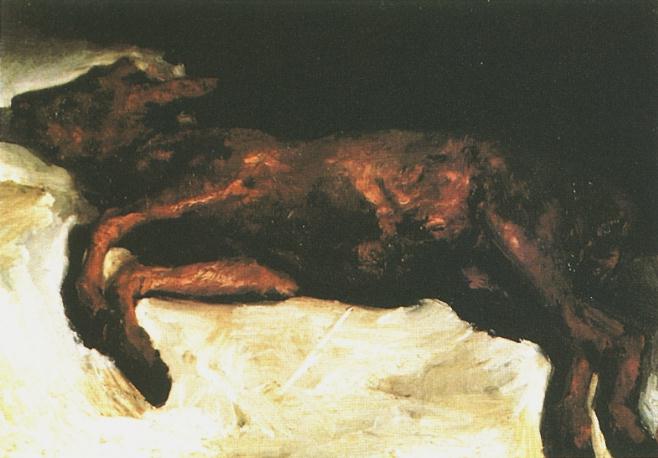 Wikioo.org – L'Enciclopedia delle Belle Arti - Pittura, Opere di Vincent Van Gogh - New-Born Vitello che giacciono sulla paglia