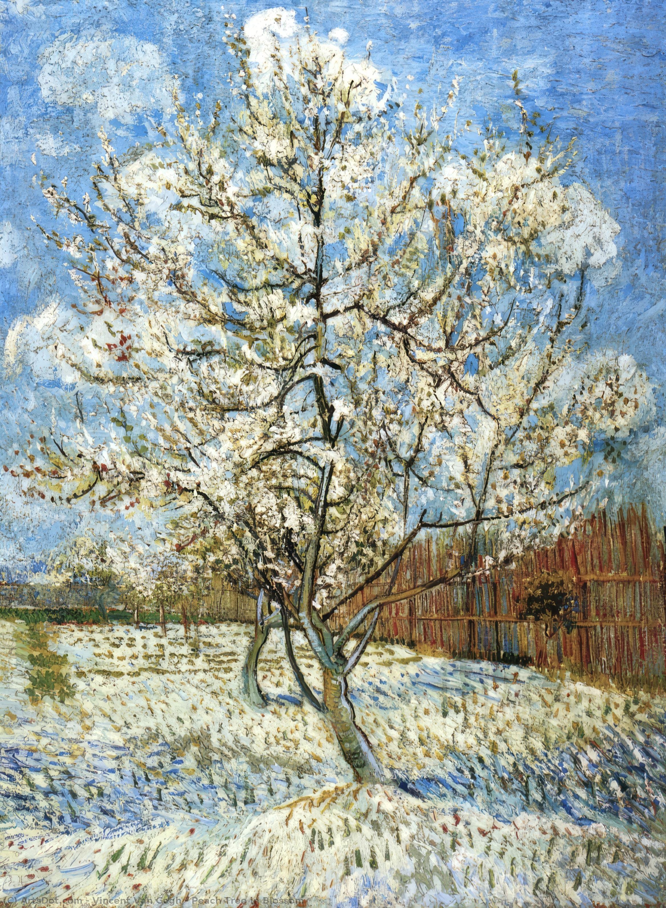 WikiOO.org - Güzel Sanatlar Ansiklopedisi - Resim, Resimler Vincent Van Gogh - Peach Tree in Blossom