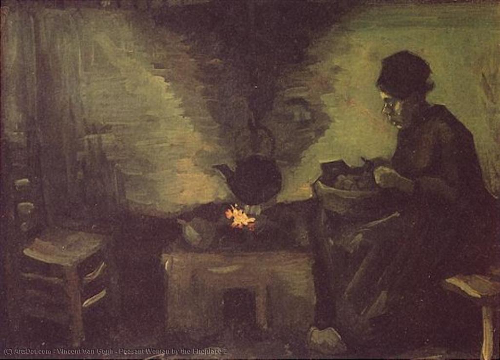 Wikoo.org - موسوعة الفنون الجميلة - اللوحة، العمل الفني Vincent Van Gogh - Peasant Woman by the Fireplace 2