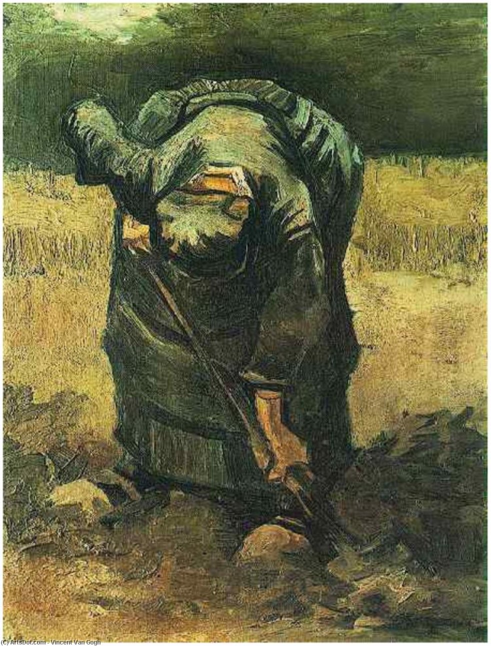 Wikioo.org - Bách khoa toàn thư về mỹ thuật - Vẽ tranh, Tác phẩm nghệ thuật Vincent Van Gogh - Peasant Woman Digging
