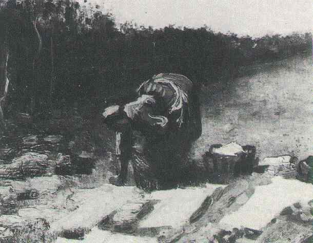 WikiOO.org - Encyclopedia of Fine Arts - Malba, Artwork Vincent Van Gogh - Peasant Woman Laundering